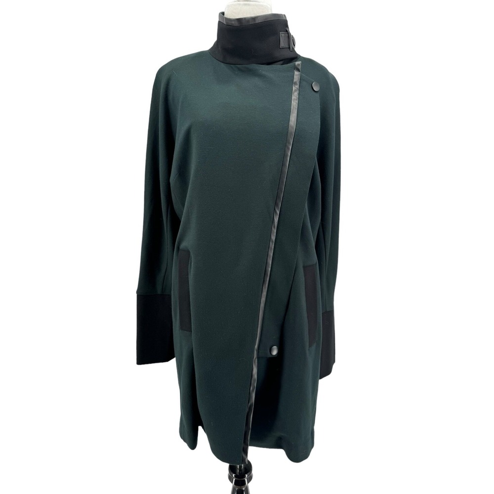 CAbi #3725 Women's Forest Green Long Sleeve Renaissance Coat Size Large